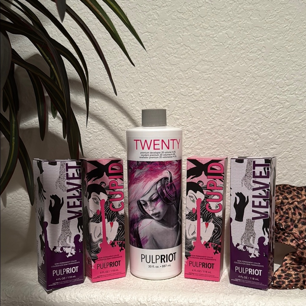 Pulp Riot Semi permanent hair color set 2 velvet 2 Cupid 1 developer 30 oz